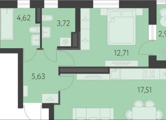 Продается 1-комнатная квартира, 45.7 м2, Екатеринбург, метро Чкаловская, улица Академика Парина, 27