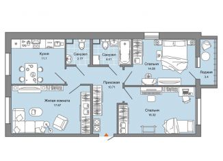 Продам 3-ком. квартиру, 79 м2, Ульяновск, Заволжский район, улица Генерала Кашубы, 4