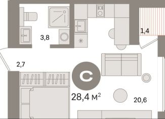 Продаю квартиру студию, 28.4 м2, Санкт-Петербург, метро Приморская