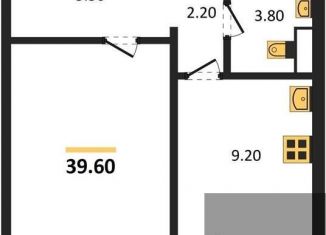 Продам 1-комнатную квартиру, 39.6 м2, Воронеж, Ростовская улица, 18А