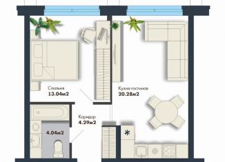 Продается 1-комнатная квартира, 41.7 м2, Екатеринбург, метро Геологическая, Сибирский тракт, 16