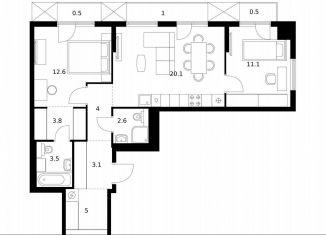 Продажа 2-комнатной квартиры, 67.8 м2, Москва, район Южное Бутово