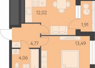 Продается 1-комнатная квартира, 35.3 м2, Екатеринбург, улица Академика Парина, 27, метро Чкаловская