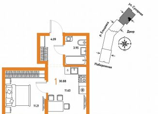 1-ком. квартира на продажу, 30.9 м2, Новосибирск, Заельцовский район