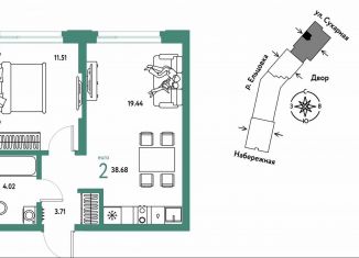 Продаю 2-ком. квартиру, 38.7 м2, Новосибирск, метро Площадь Гарина-Михайловского