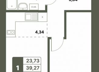 Продается однокомнатная квартира, 40.3 м2, Республика Башкортостан