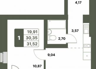 Продажа однокомнатной квартиры, 31.5 м2, Республика Башкортостан, село Миловка, 17