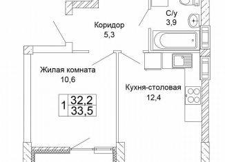 Продаю однокомнатную квартиру, 33.5 м2, Волгоград