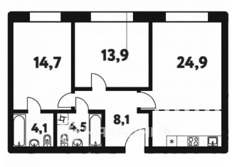 Продаю 3-ком. квартиру, 70.2 м2, Москва, Фестивальная улица, 15к4, район Левобережный