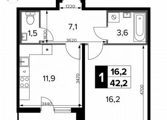 Продам 1-ком. квартиру, 42.2 м2, Москва, Ленинградское шоссе, 228к7, Молжаниновский район