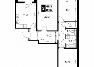 Продажа 3-комнатной квартиры, 83.8 м2, Москва, Ленинградское шоссе, 228к6, Молжаниновский район