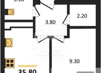 Продаю 1-ком. квартиру, 35.8 м2, Санкт-Петербург, Прибрежная улица, 1, муниципальный округ Рыбацкое