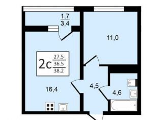 Продажа 2-ком. квартиры, 38 м2, Воронеж, Центральный район, улица Пескова, 8