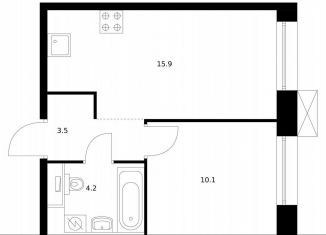 Продажа 1-комнатной квартиры, 33.7 м2, Санкт-Петербург, жилой комплекс Аэронавт, 1, муниципальный округ Волковское