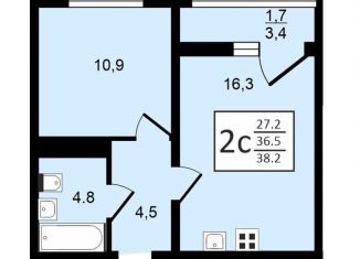 Продается двухкомнатная квартира, 37.9 м2, Воронеж, улица Пескова, 8, Центральный район