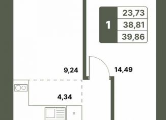 Продается однокомнатная квартира, 39.9 м2, село Миловка