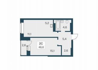 Продам 2-комнатную квартиру, 46.6 м2, Новосибирск, метро Гагаринская