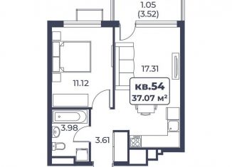 Продаю 1-ком. квартиру, 37.1 м2, поселок городского типа Новофёдоровка, улица Лобозова, 1