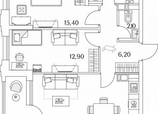 2-ком. квартира на продажу, 27.6 м2, Санкт-Петербург, Планерная улица, 99, муниципальный округ Юнтолово