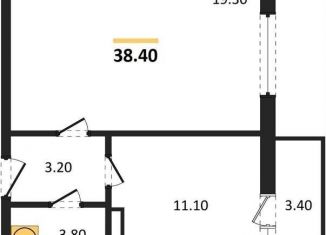 1-комнатная квартира на продажу, 38.4 м2, посёлок Отрадное, Тихая улица, 2