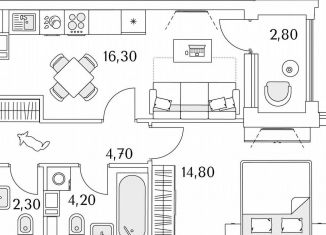 Продажа 1-ком. квартиры, 43.9 м2, Санкт-Петербург, Планерная улица, 99, муниципальный округ Юнтолово