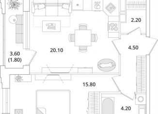 Продается 1-ком. квартира, 48.6 м2, Санкт-Петербург, Планерная улица, 99, муниципальный округ Юнтолово