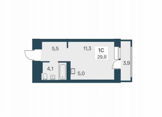 Продам квартиру студию, 29.8 м2, Новосибирск, метро Заельцовская