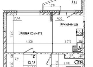 1-комнатная квартира на продажу, 36.8 м2, Новосибирская область, улица Дуси Ковальчук, 242