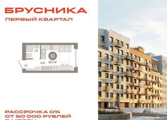 Продается квартира студия, 18.7 м2, деревня Сапроново