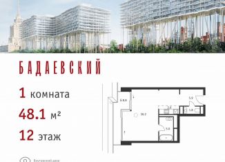 Продажа 1-ком. квартиры, 48.1 м2, Москва, метро Киевская