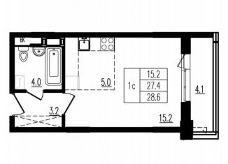 Продается квартира студия, 28.9 м2, деревня Пирогово, улица Ильинского, 8