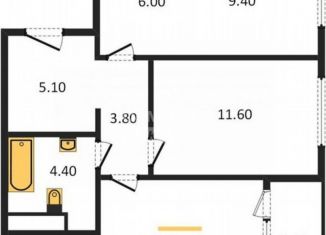 Продается 2-ком. квартира, 58.7 м2, Ижевск, улица Холмогорова, 107, Октябрьский район