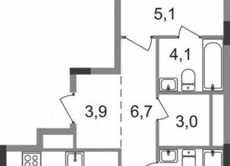 Двухкомнатная квартира на продажу, 80.6 м2, Московская область