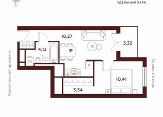 Продам 1-комнатную квартиру, 39.7 м2, Санкт-Петербург, метро Комендантский проспект