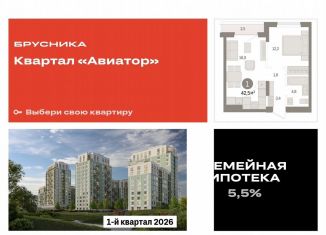 Продам 1-ком. квартиру, 42.5 м2, Новосибирск, улица Аэропорт, 88, ЖК Авиатор