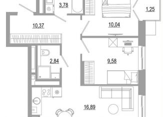 Продам 2-ком. квартиру, 54.8 м2, Астрахань