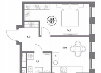 Продам 1-комнатную квартиру, 35.4 м2, Москва, метро Люблино