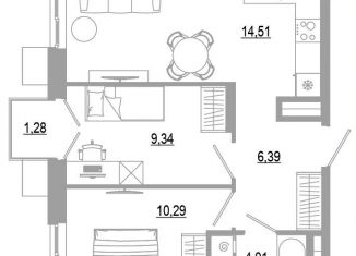 Продам двухкомнатную квартиру, 45.8 м2, Астрахань