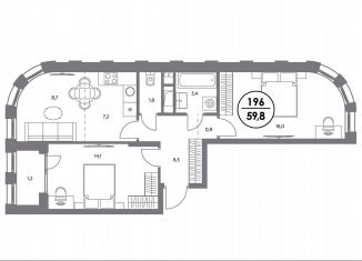 Продается 2-ком. квартира, 60 м2, Москва, метро Люблино