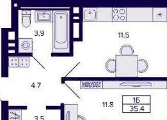 Продам 1-комнатную квартиру, 35.4 м2, Новосибирск, Кировский район