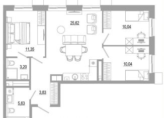 Продам 3-комнатную квартиру, 69.7 м2, Астраханская область