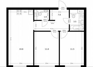 Продам 2-ком. квартиру, 56.2 м2, Москва, жилой комплекс Полар, 1.4, район Северное Медведково