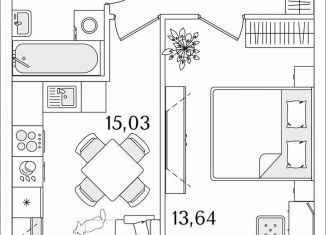 Продам однокомнатную квартиру, 39.9 м2, Санкт-Петербург, муниципальный округ Народный, Октябрьская набережная, 116