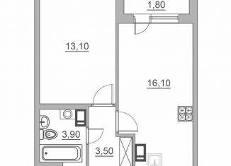 Продам 1-комнатную квартиру, 37.5 м2, Всеволожск, Взлётная улица, 14