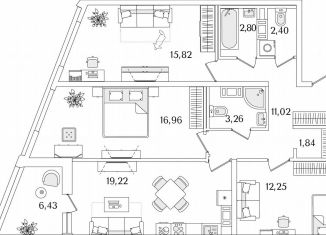 Продам 3-комнатную квартиру, 88.8 м2, Санкт-Петербург, метро Пролетарская, Октябрьская набережная, 116