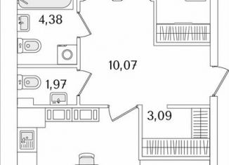 Продается двухкомнатная квартира, 76.2 м2, Санкт-Петербург, Октябрьская набережная, 116, муниципальный округ Народный