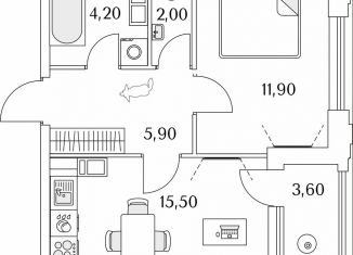 Продается 1-комнатная квартира, 41.3 м2, Санкт-Петербург, Планерная улица, 99, муниципальный округ Юнтолово