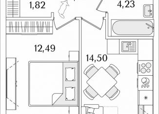 Продажа 1-комнатной квартиры, 38.2 м2, Санкт-Петербург, муниципальный округ Народный, Октябрьская набережная, 116