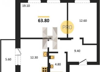 Продаю 2-ком. квартиру, 63.8 м2, Новосибирская область