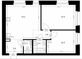 Продается двухкомнатная квартира, 54.9 м2, Москва, жилой комплекс Полар, 1.4, район Северное Медведково